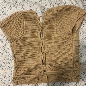 Brown knit crop top!